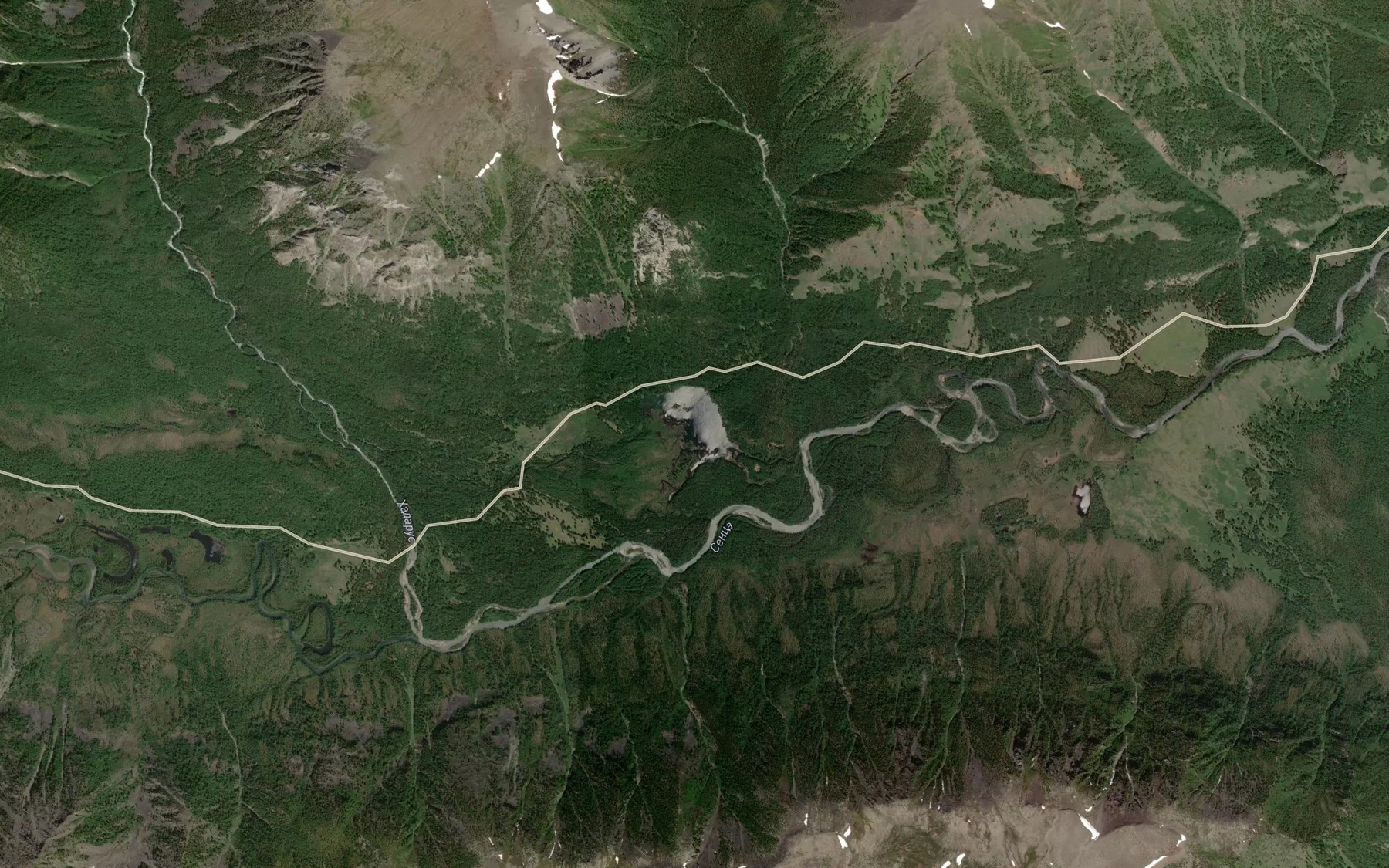 Satellite map of the Ozero Toloto-Nur