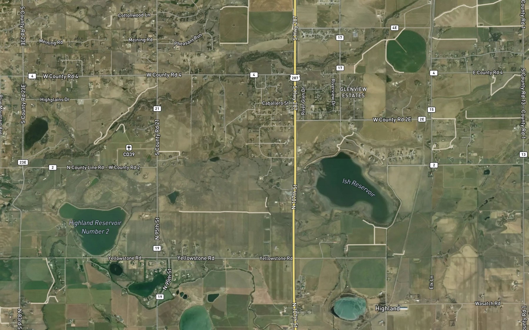 Satellite map of the Upper Highland Ditch