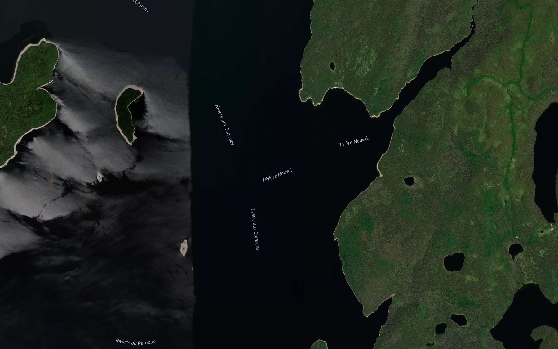 Satellite map of the Riviere Nouvel