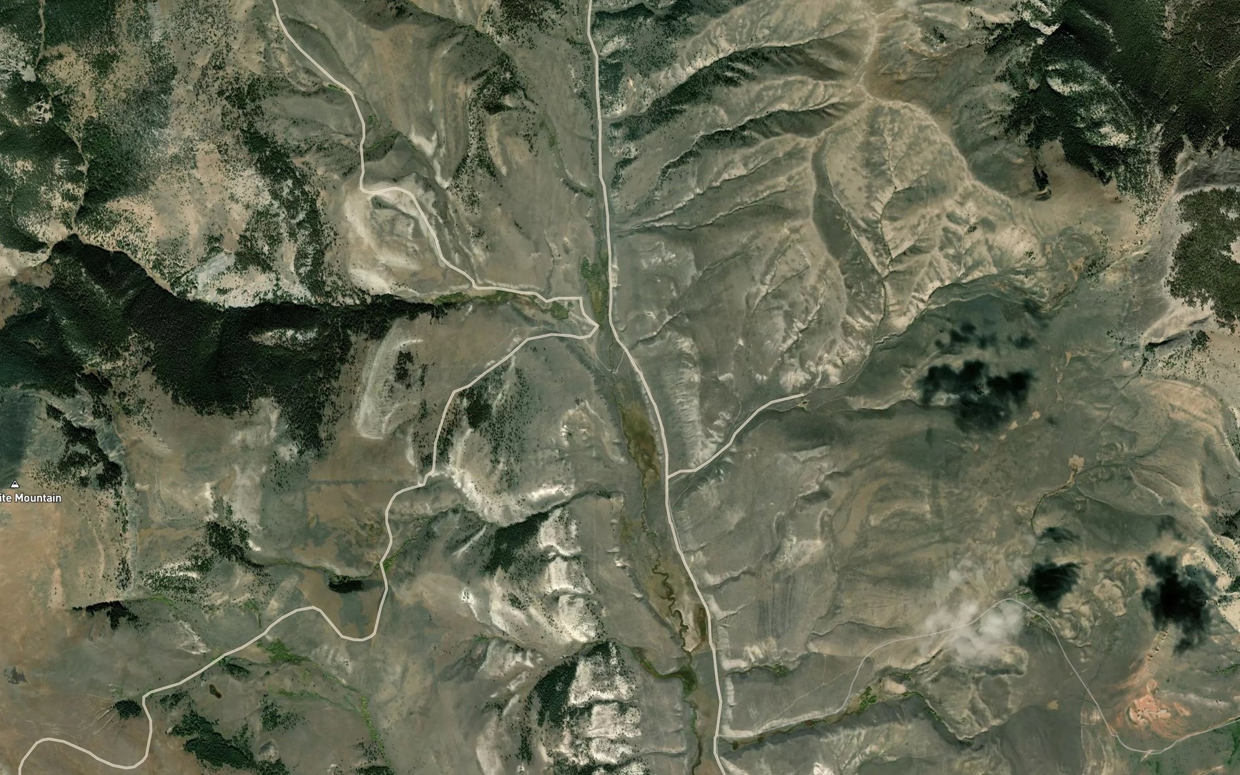 Satellite map of the Sourdough Creek