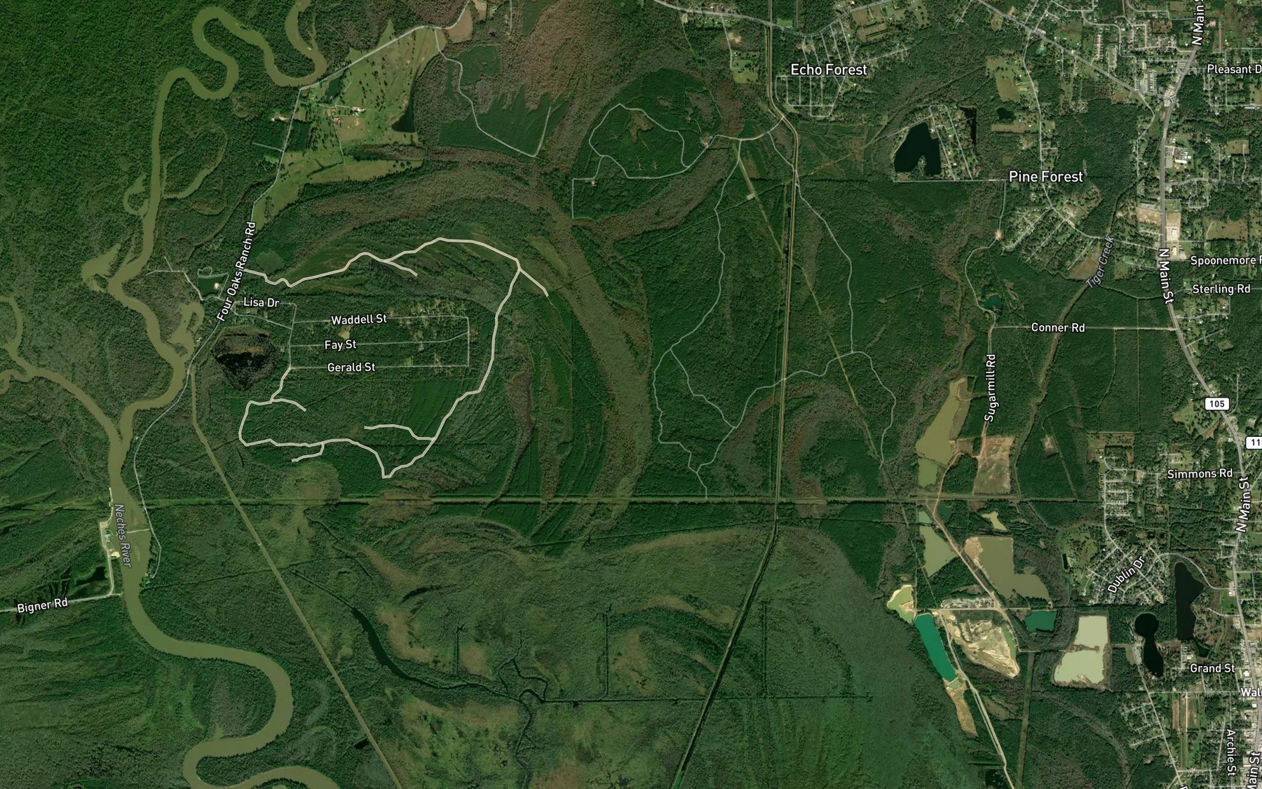 Satellite map of the Maple Slough
