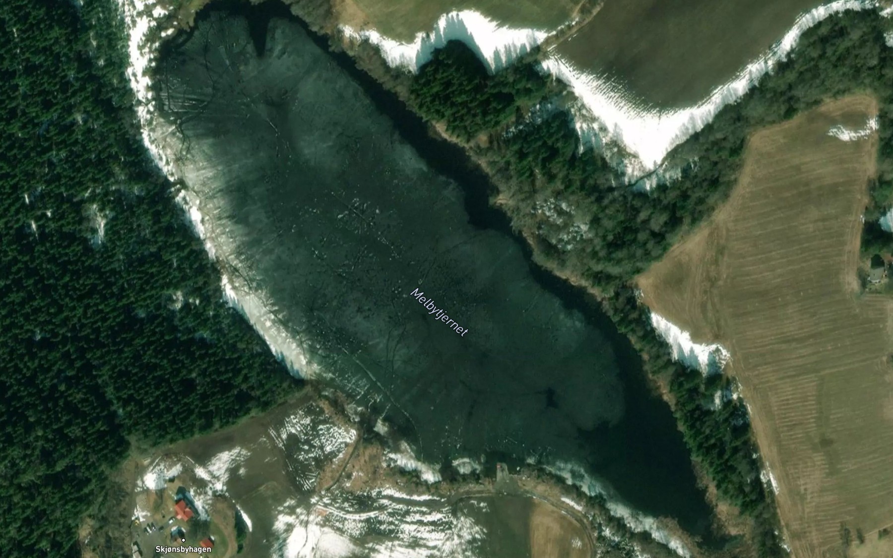 Satellite map of the Melbytjernet