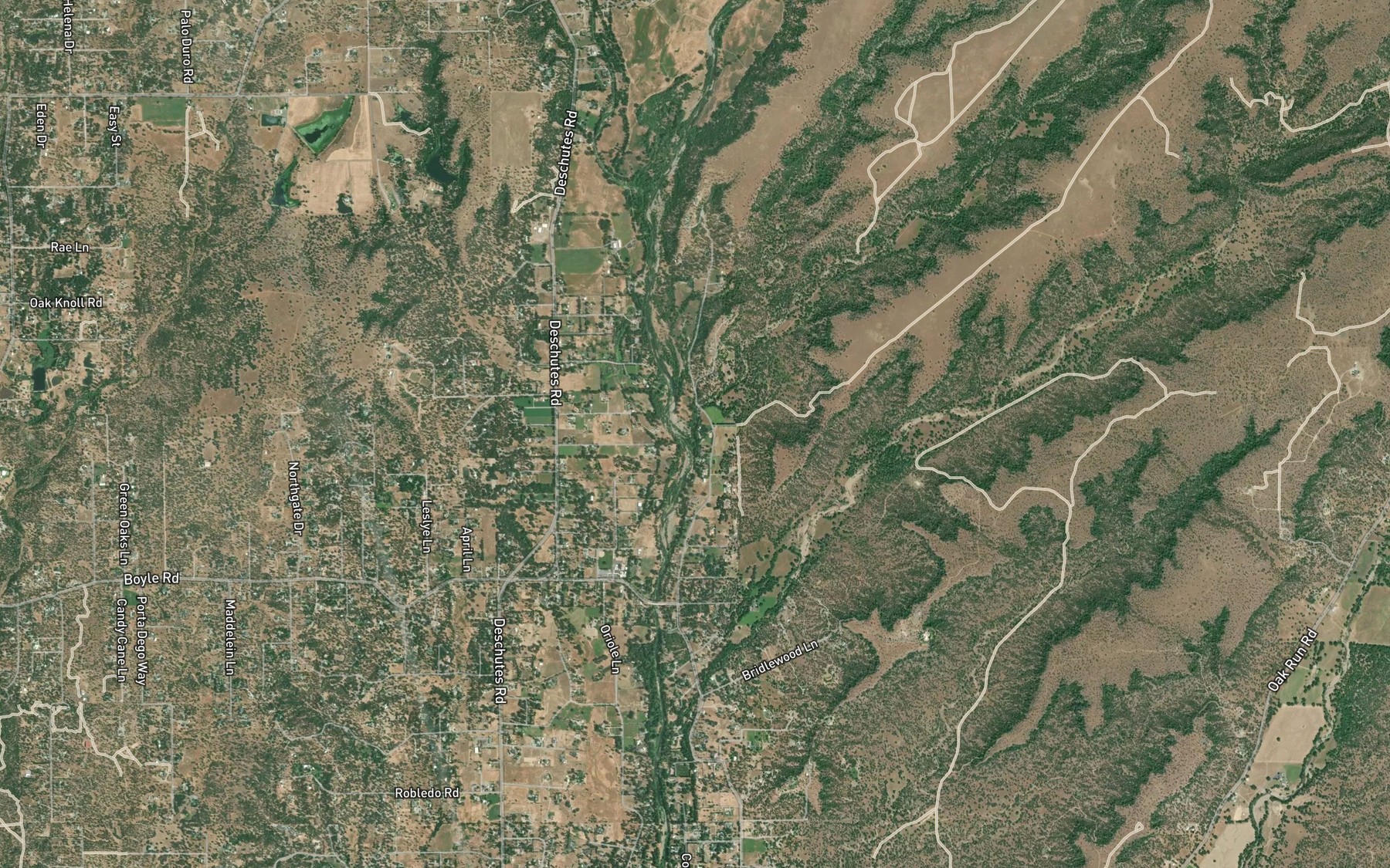 Satellite map of the French Creek