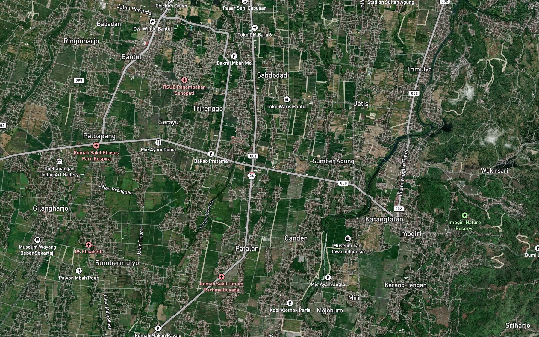 Satellite map of the Kali Derman