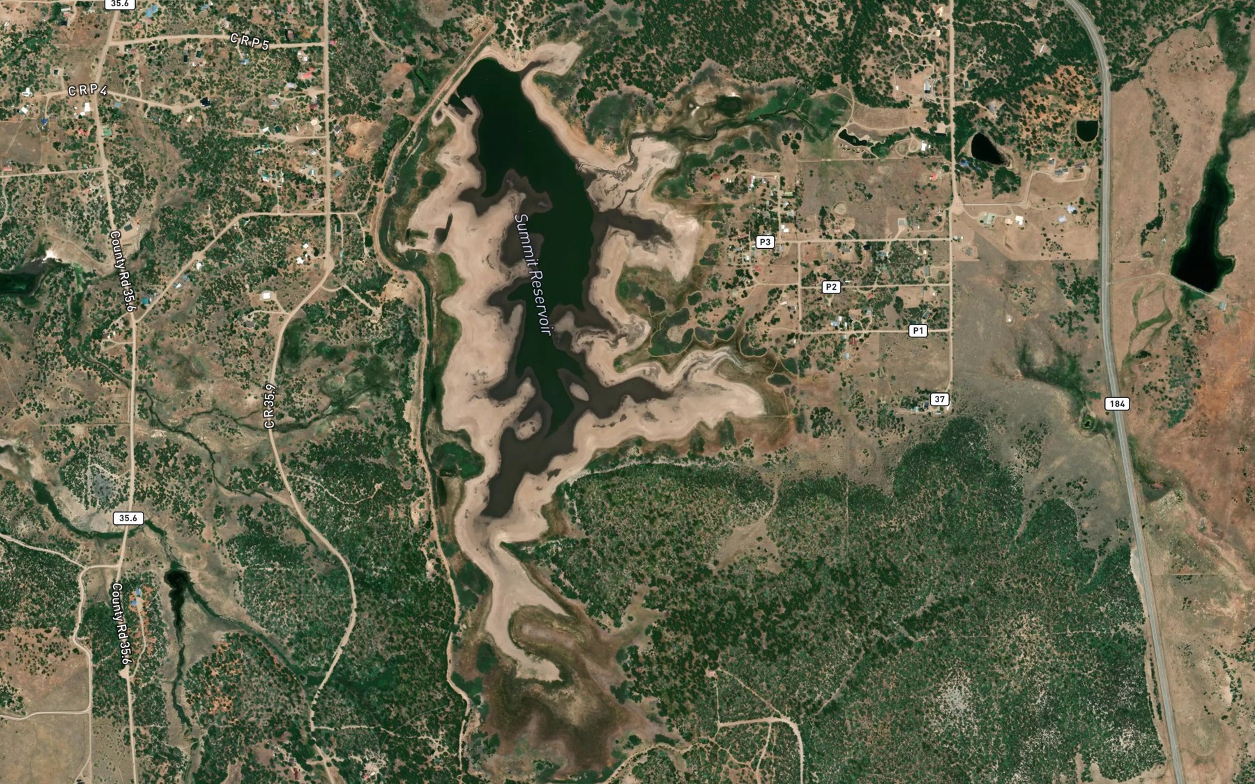 Satellite map of the Summit Reservoir