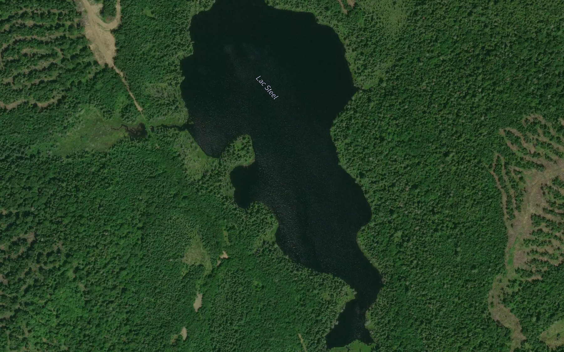 Satellite map of the Lac Steel