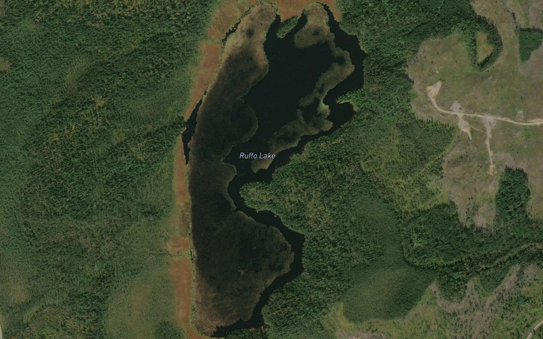 Satellite map of the Ruffo Lake