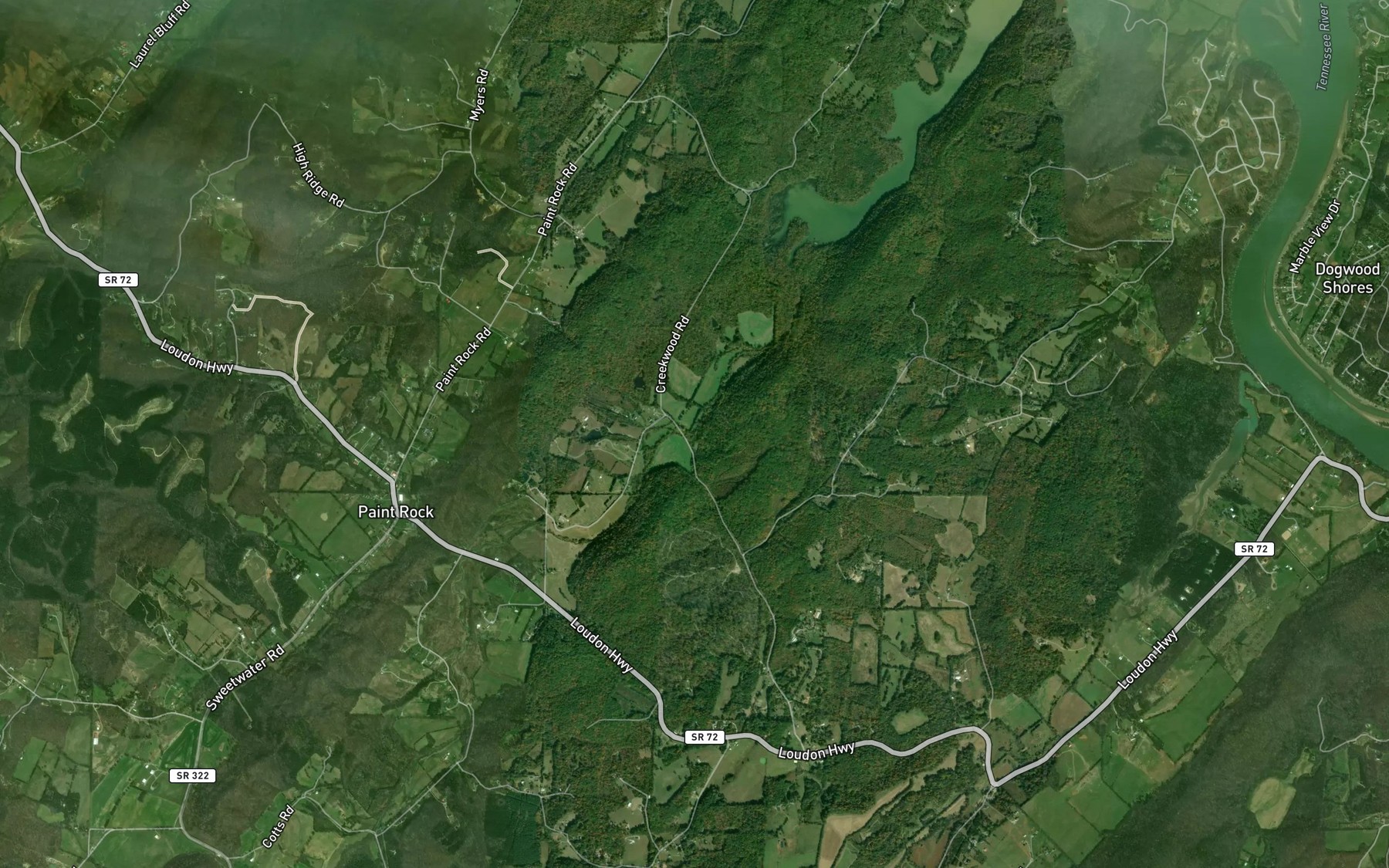 Satellite map of the Zion Spring Branch