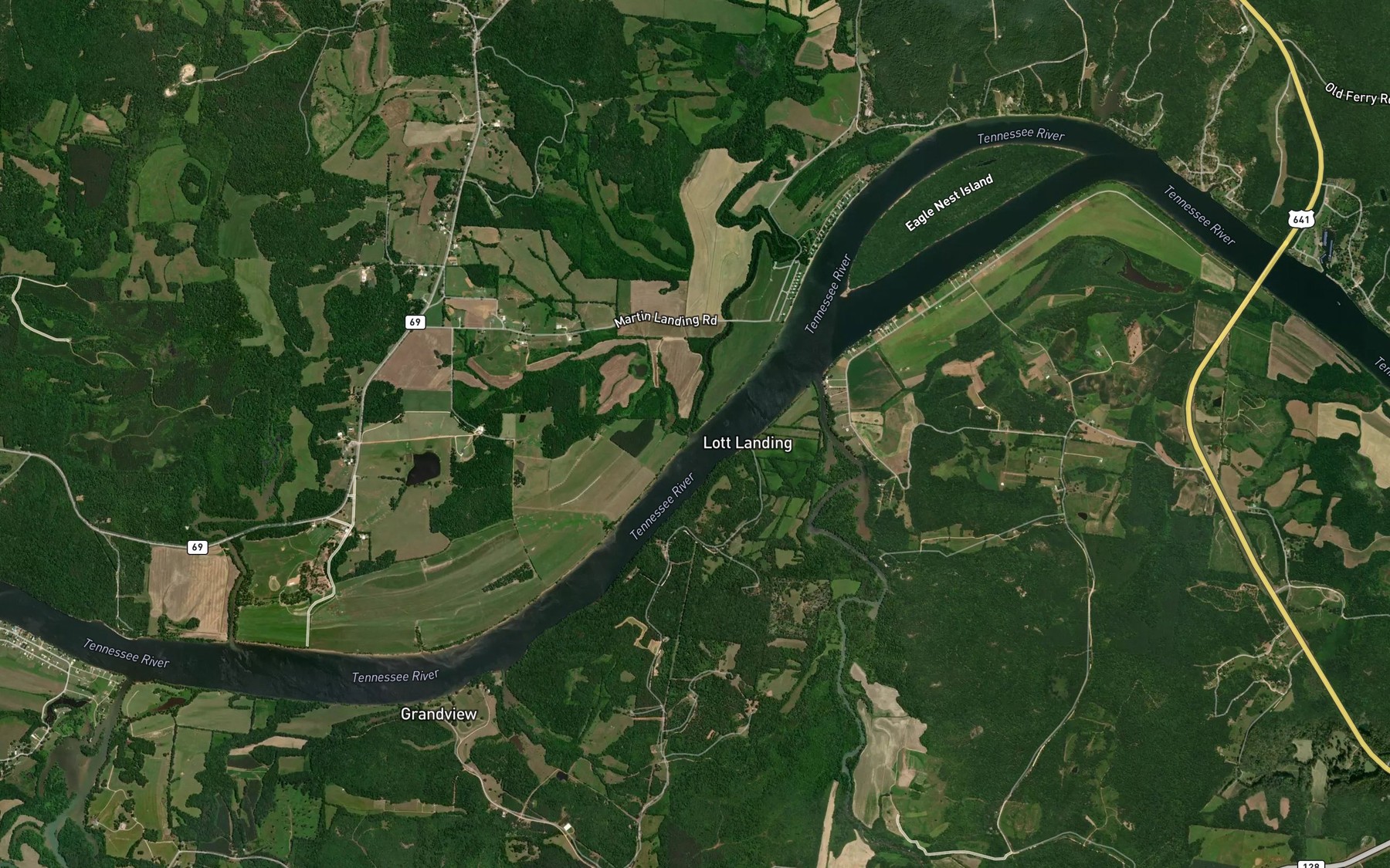 Satellite map of the Turnbo Creek
