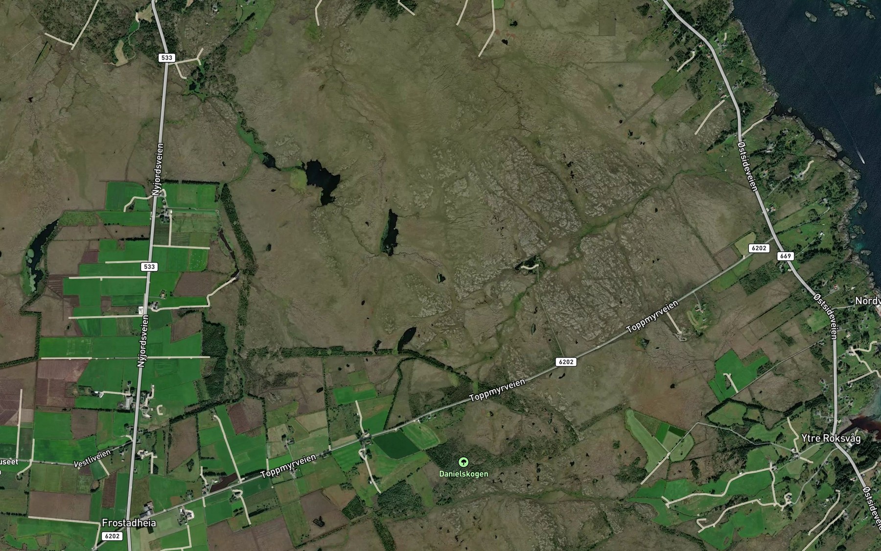 Satellite map of the Auster Aurehaugtjorna