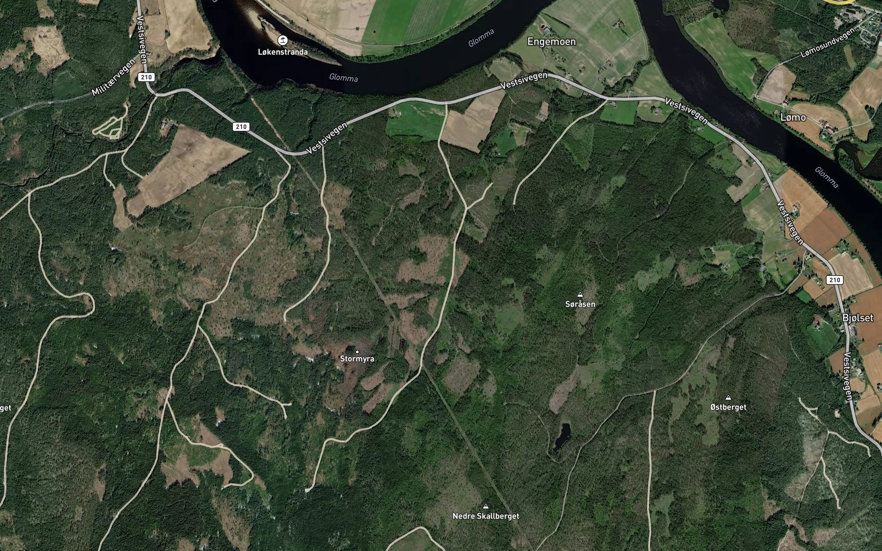 Satellite map of the Sorbekken