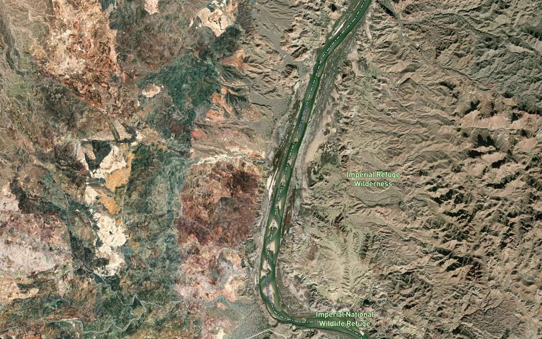Satellite map of the Velian Wash
