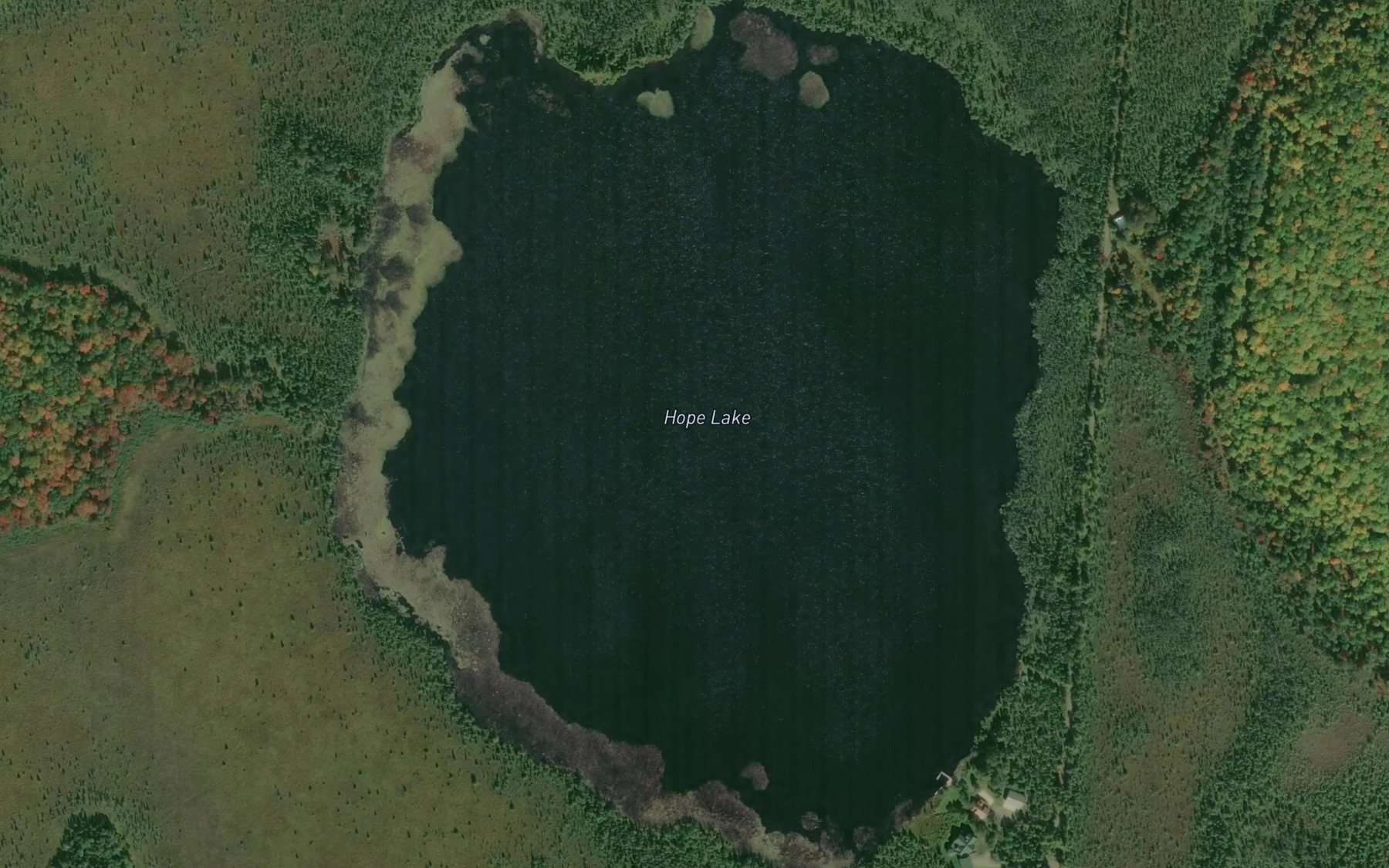 Satellite map of the Hope Lake