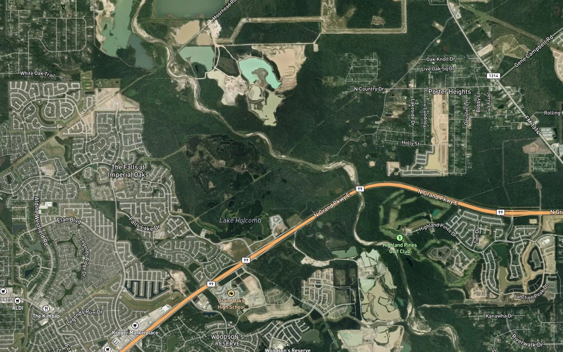 Satellite map of the Head Lake