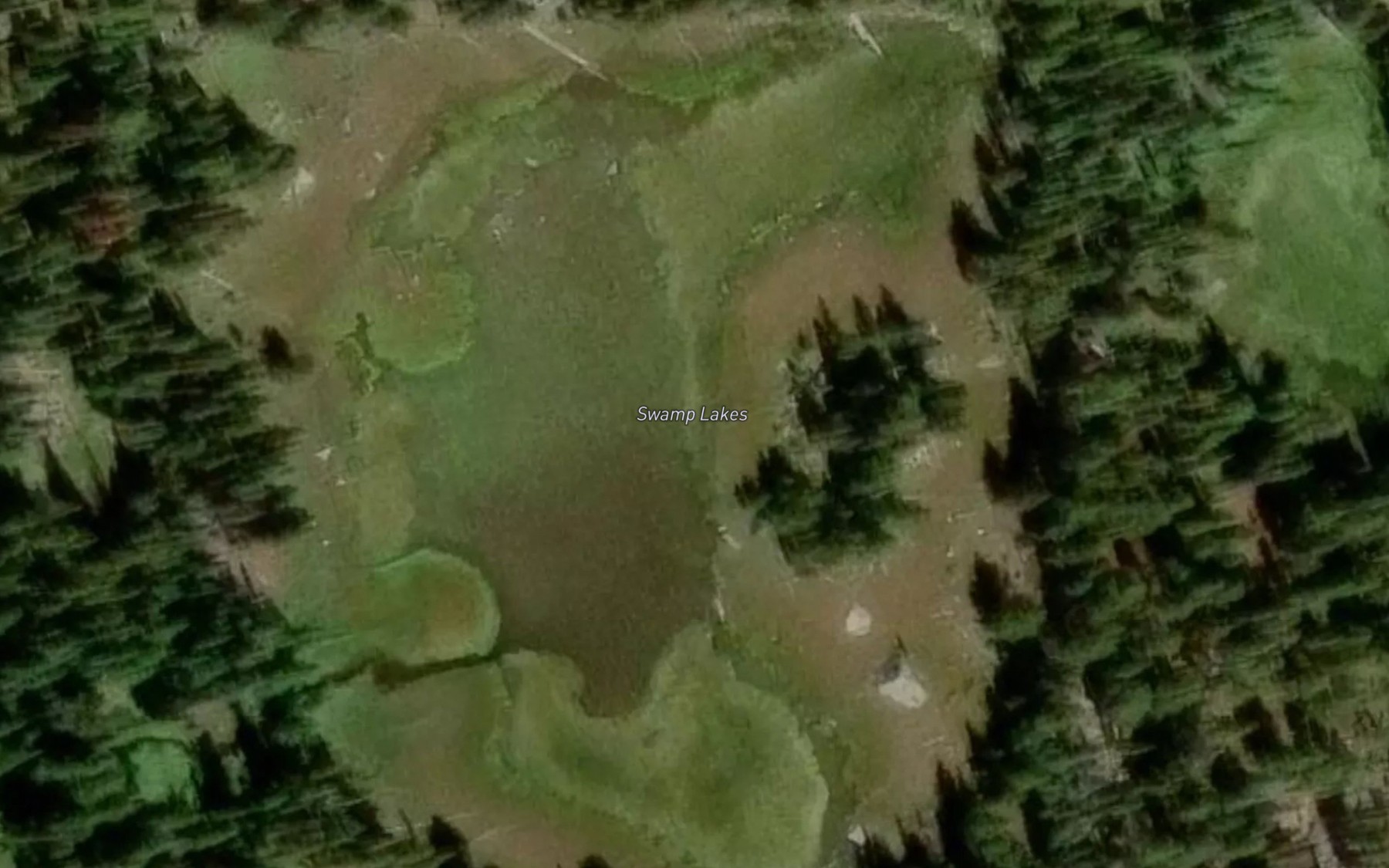 Satellite map of the Swamp Lakes