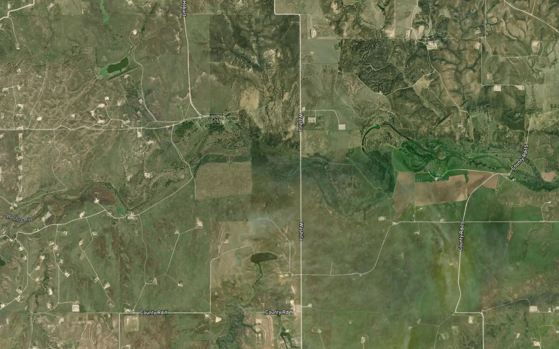 Satellite map of the Dads Creek