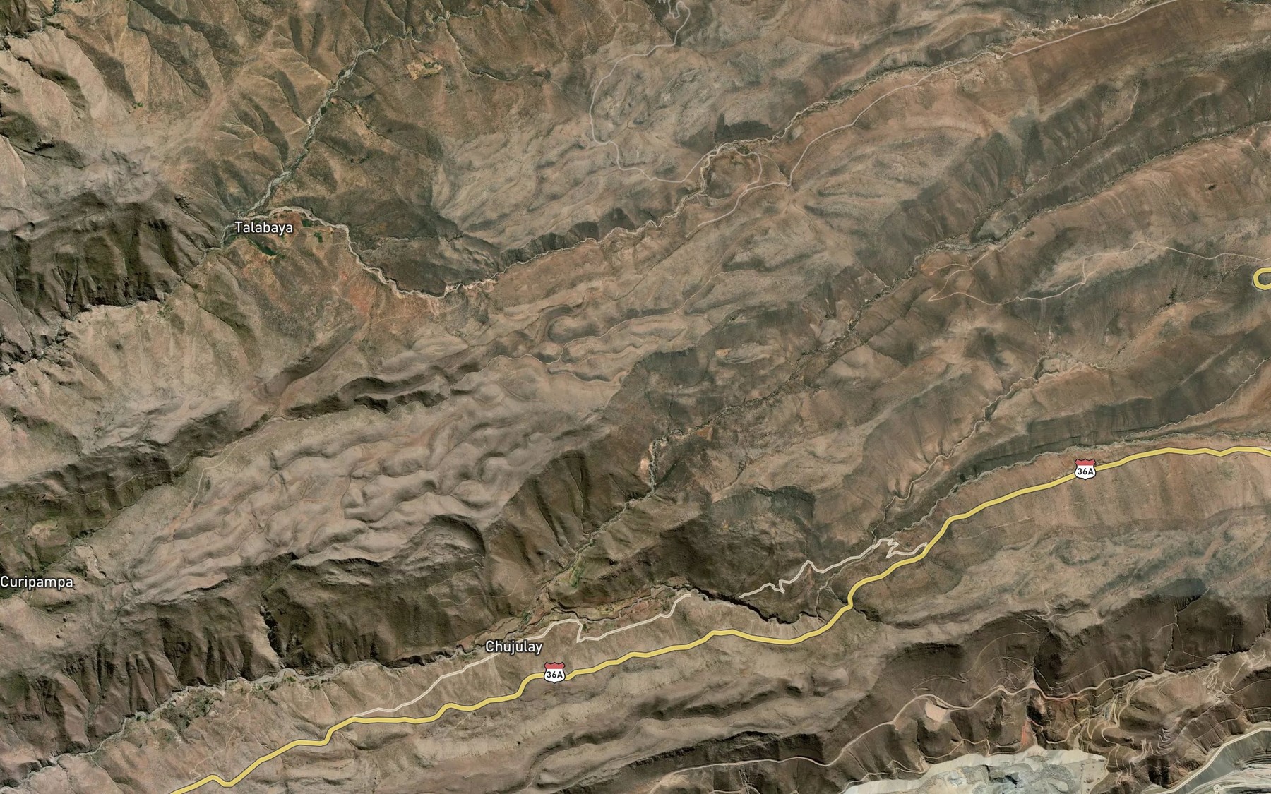 Satellite map of the Quebrada Botadero