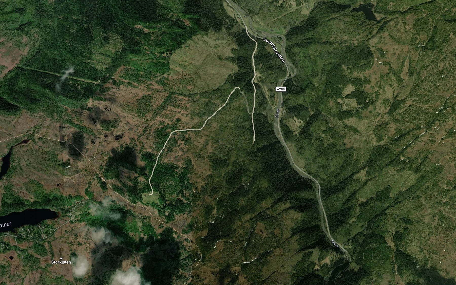 Satellite map of the Langholbekken