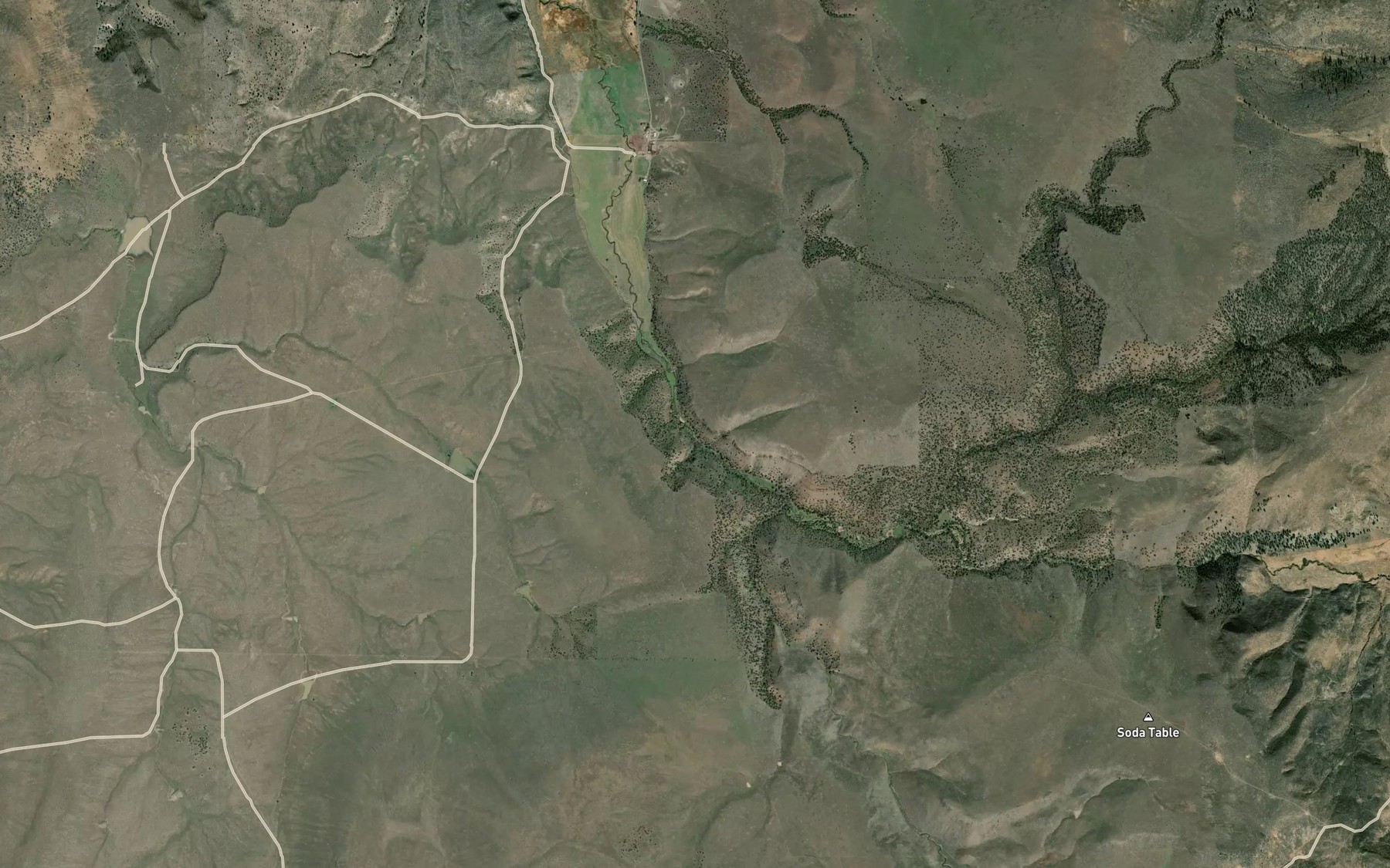 Satellite map of the Camp Creek