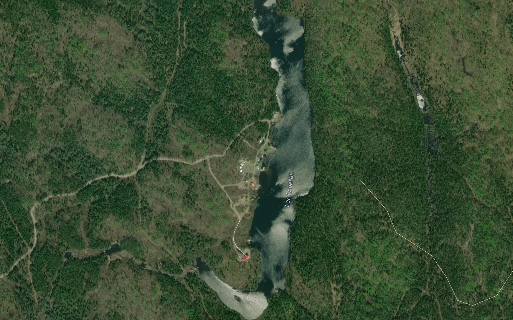 Satellite map of the Lac Laberge