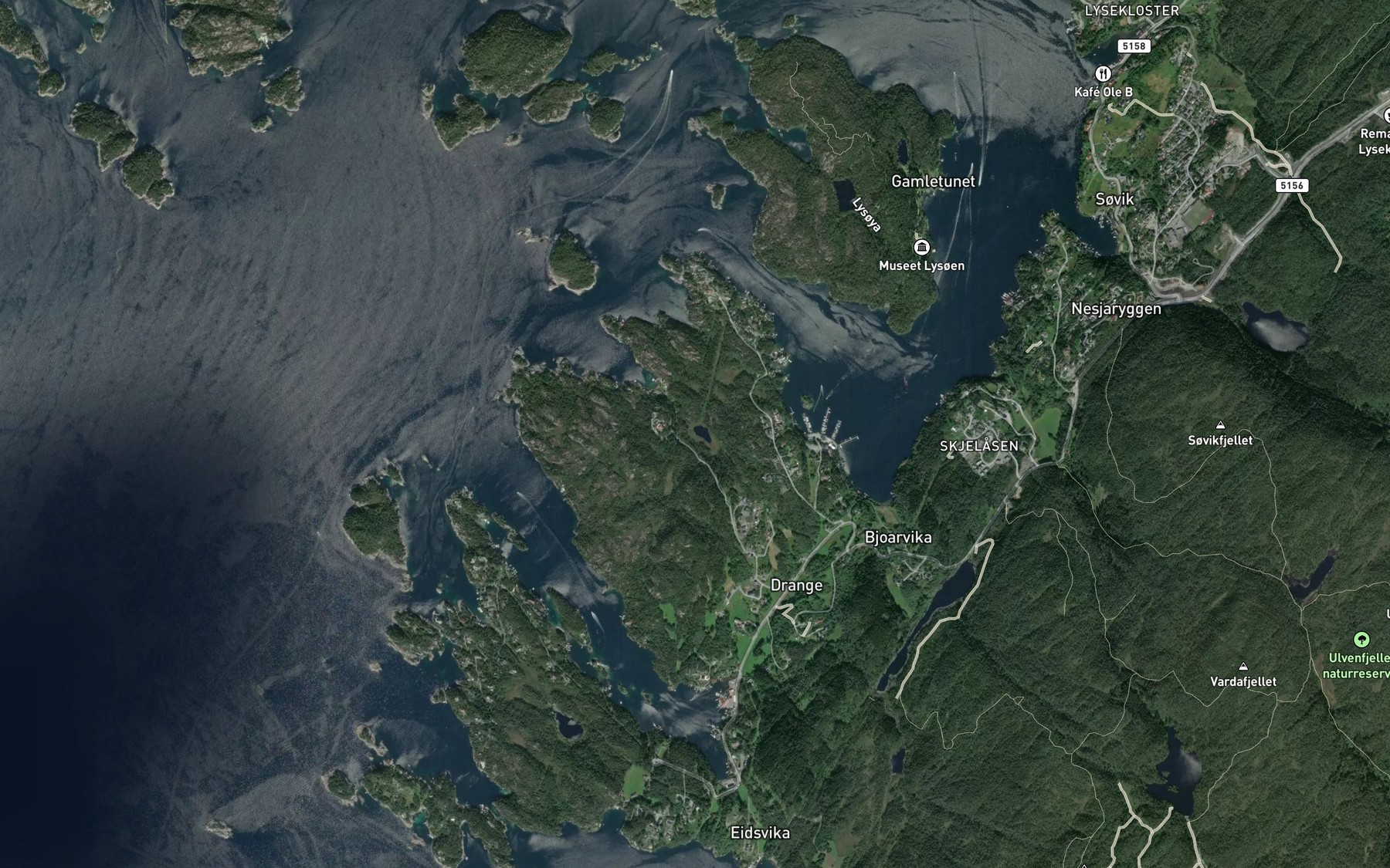Satellite map of the Drangsvatnet