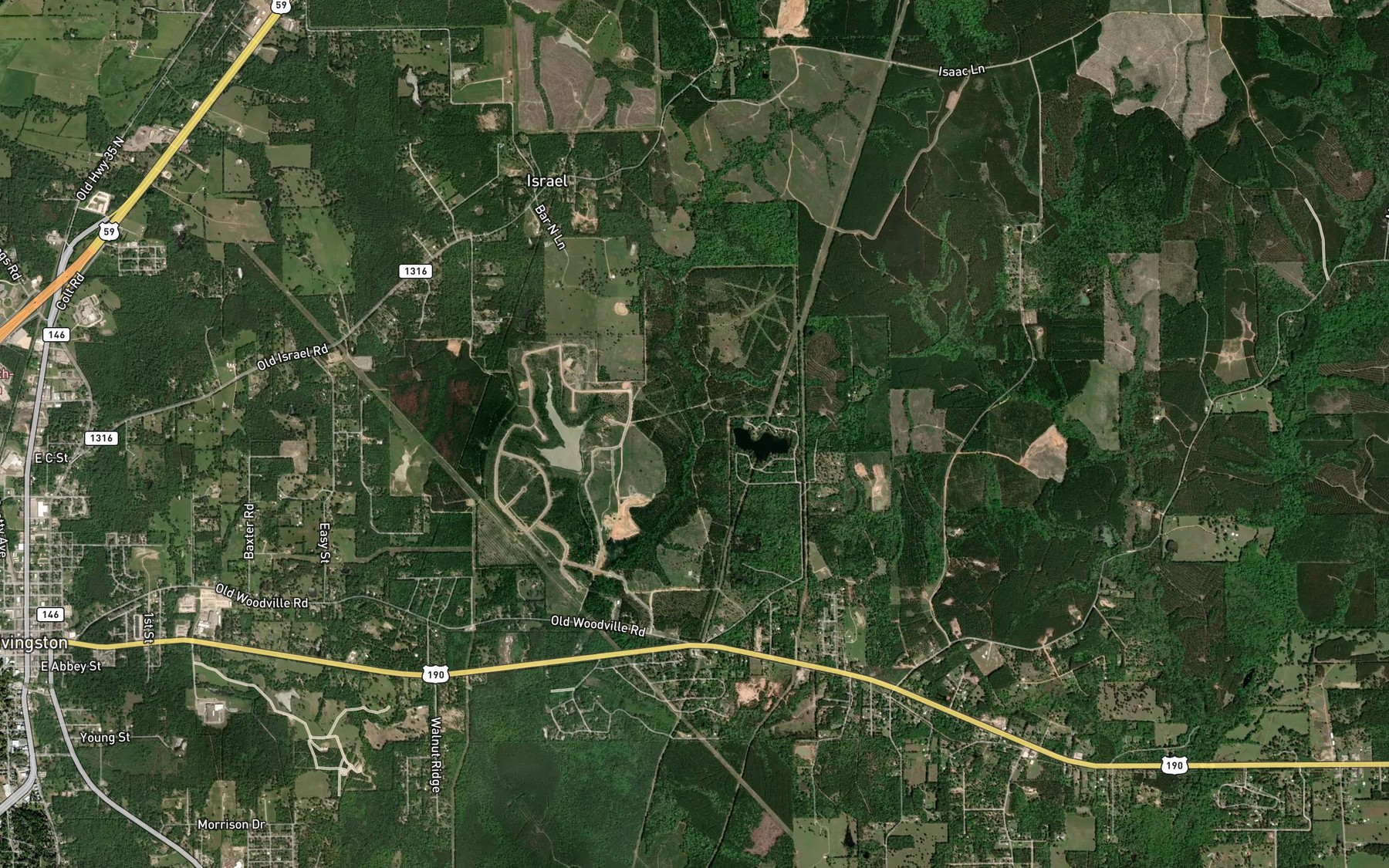 Satellite map of the Dogwood Lake