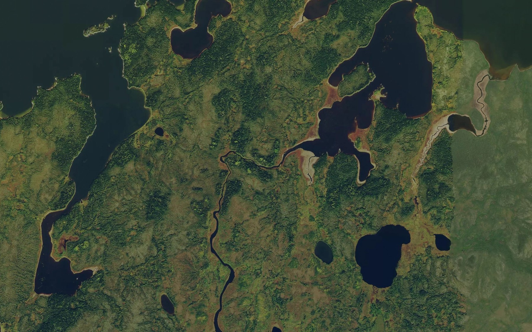 Satellite map of the Wapawaka River