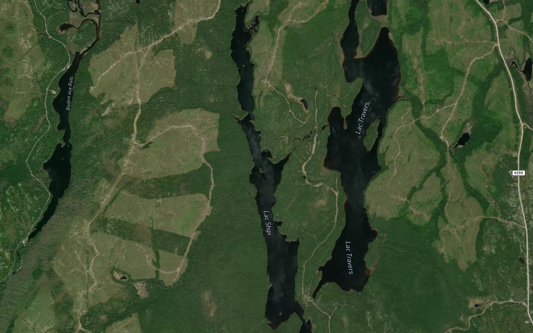 Satellite map of the Lac Shipi