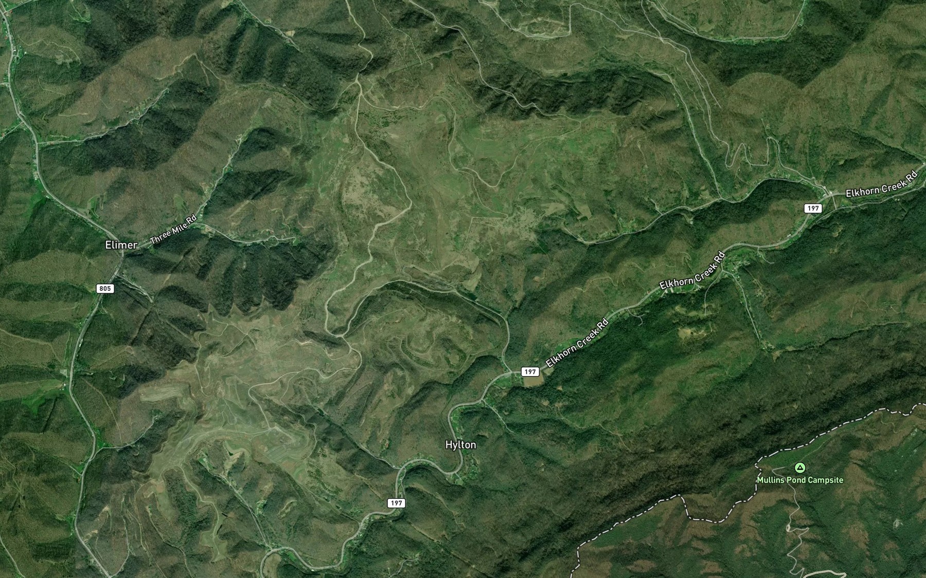 Satellite map of the Laurel Fork