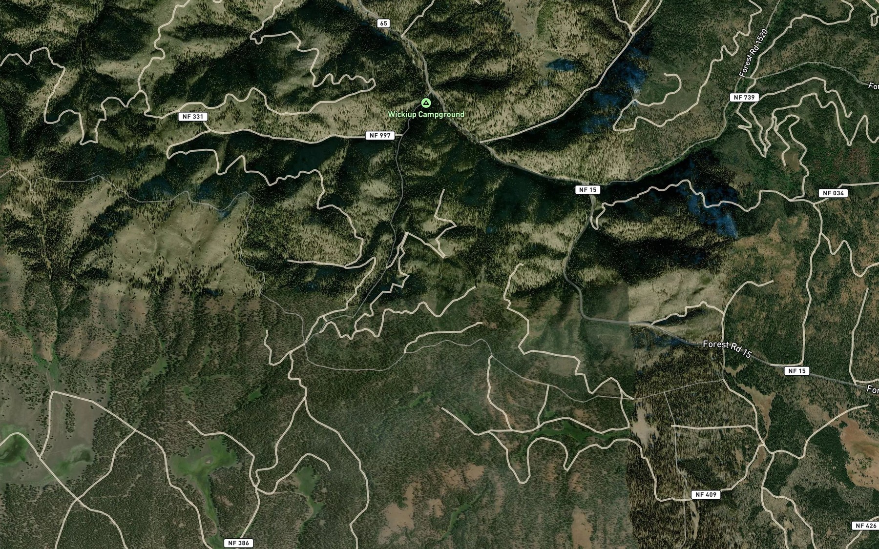 Satellite map of the Horse Spring
