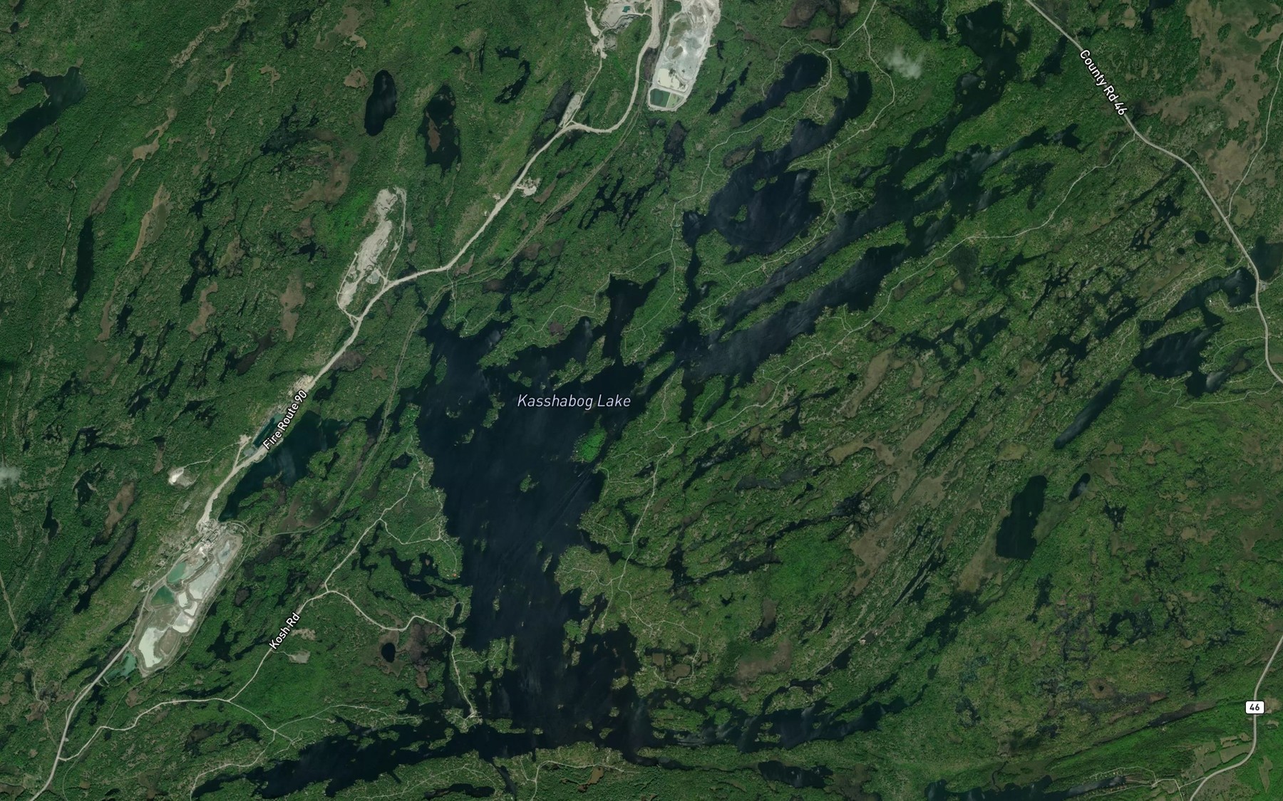 Satellite map of the Kasshabog Lake