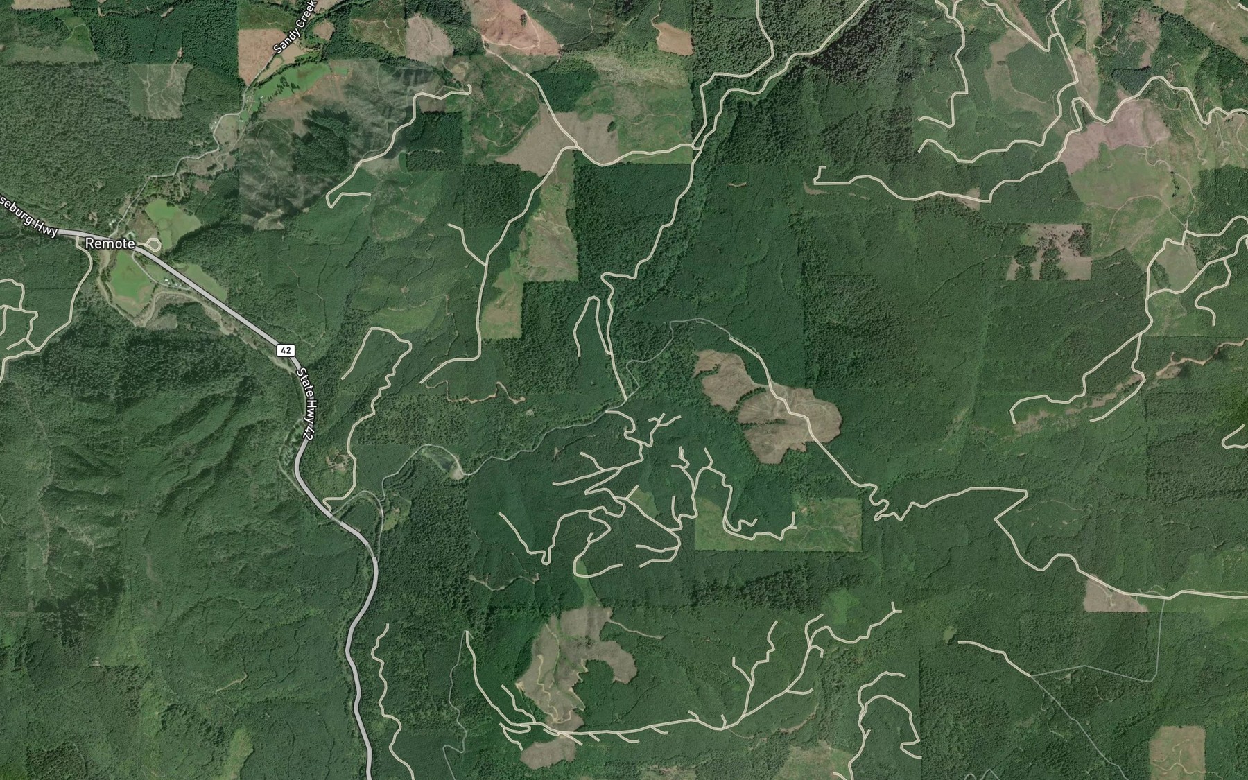 Satellite map of the Little Rock Creek