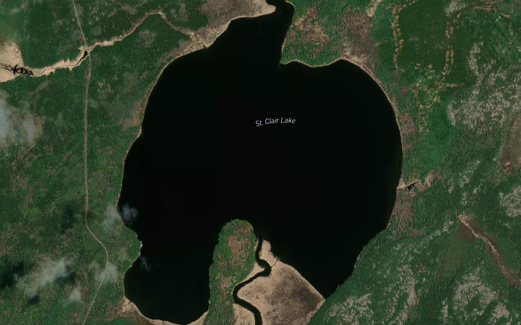 Satellite map of the St. Clair Lake