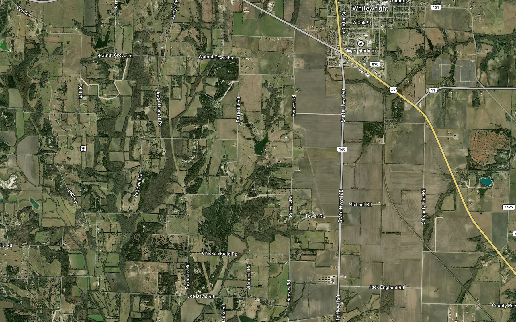 Satellite map of the Soil Conservation Service Site 9 Reservoir