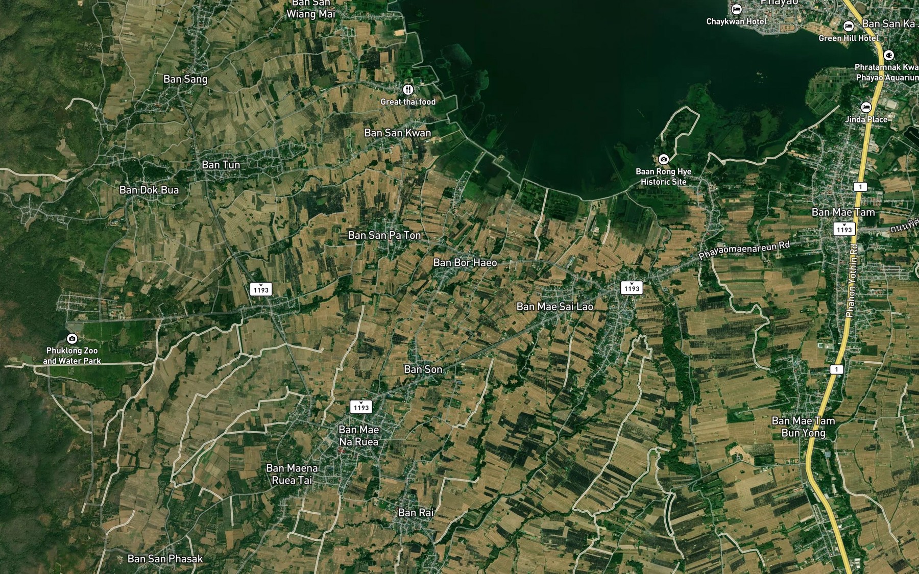 Satellite map of the Nam Mae Na Ruea