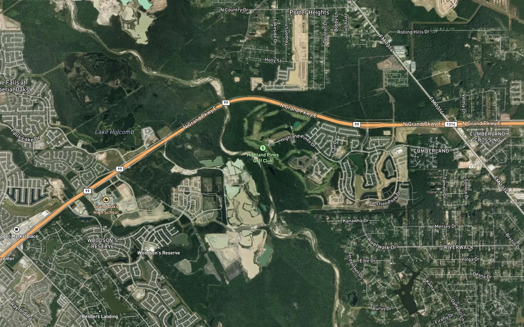 Satellite map of the Black Branch