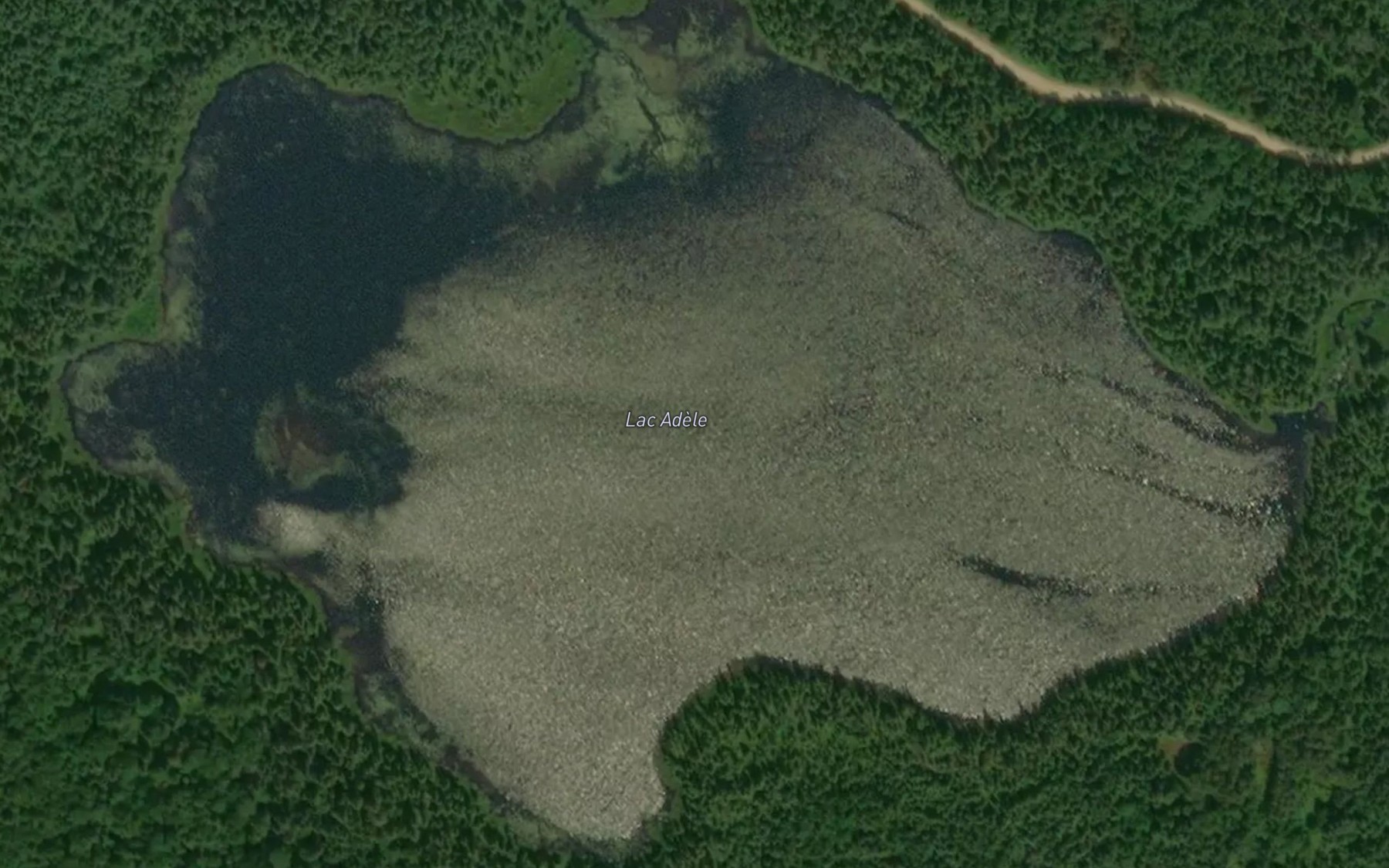 Satellite map of the Lac Adele