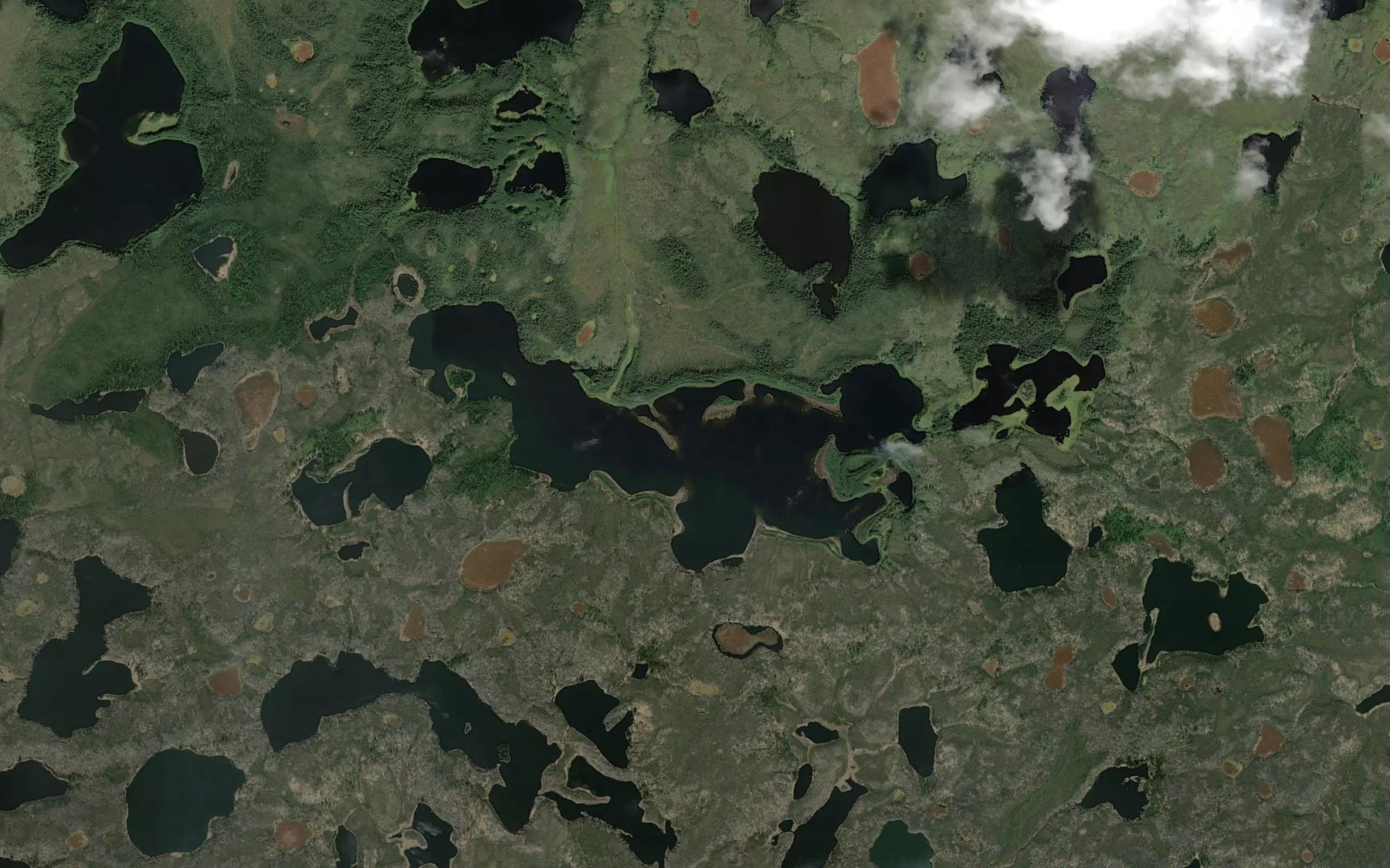 Satellite map of the Alma Lakes