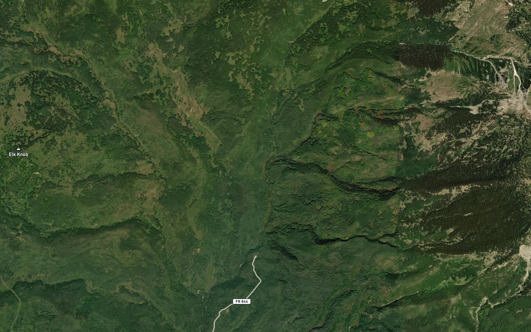 Satellite map of the Twin Creek