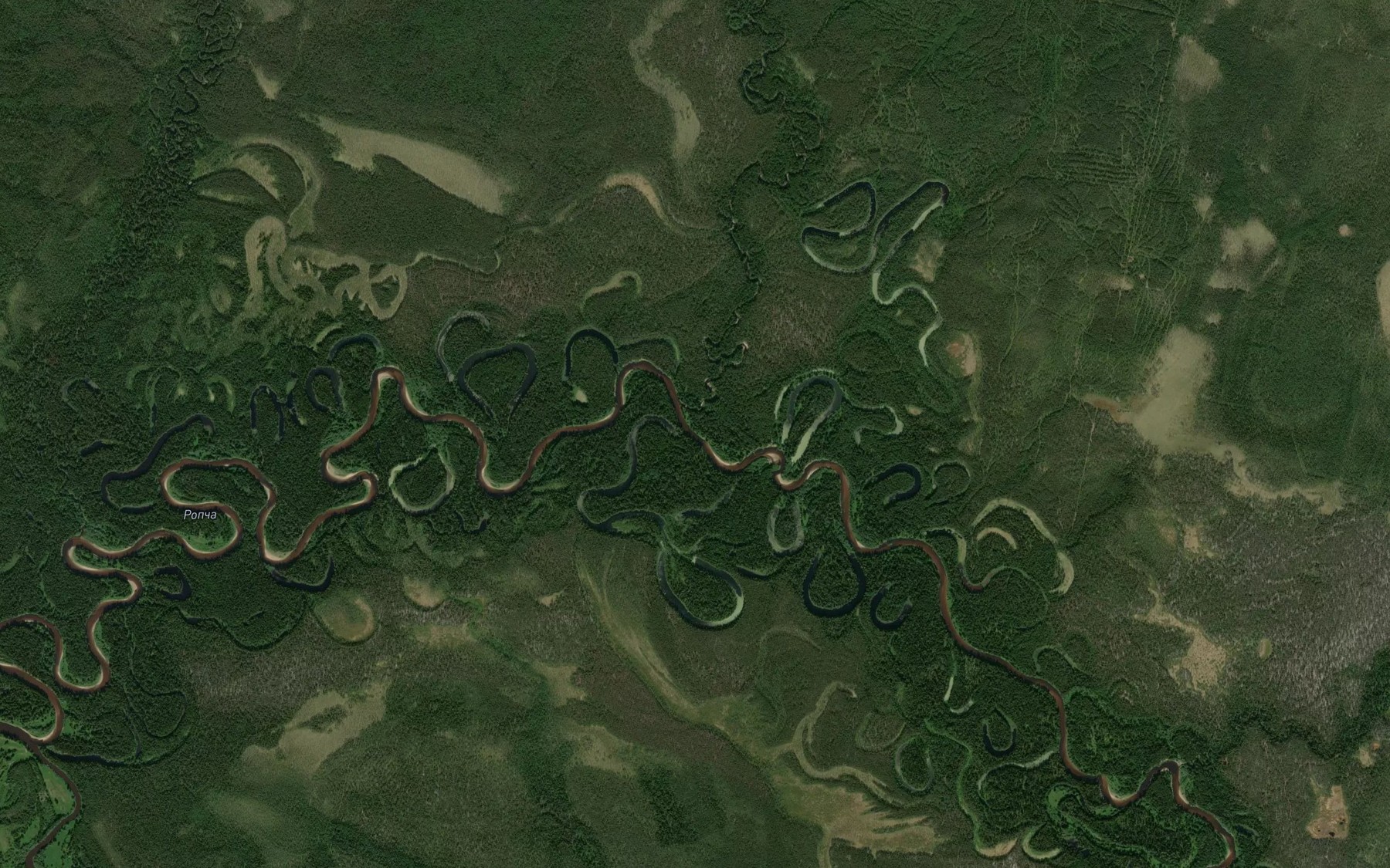 Satellite map of the Ropcha