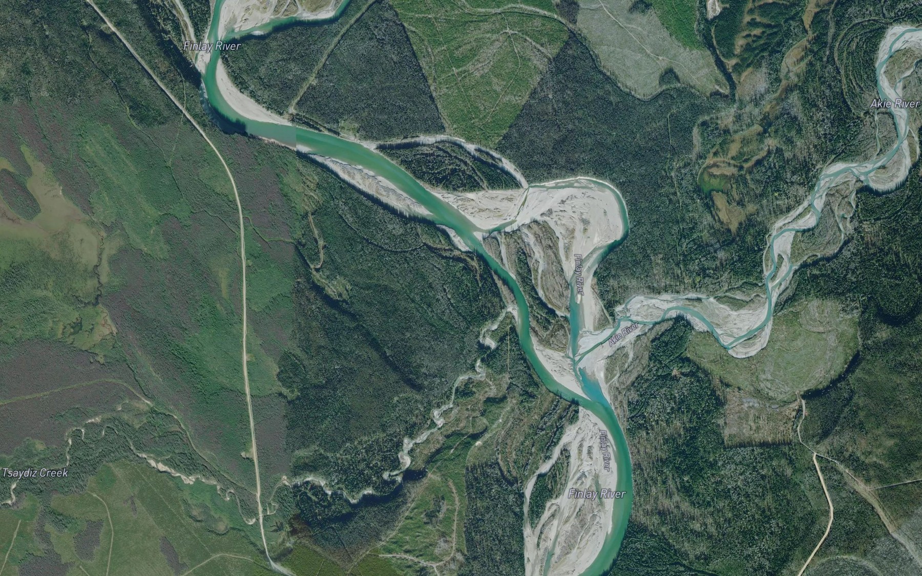 Satellite map of the Tsaydiz Creek