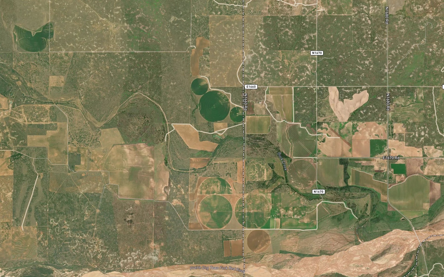 Satellite map of the Soldiers Creek