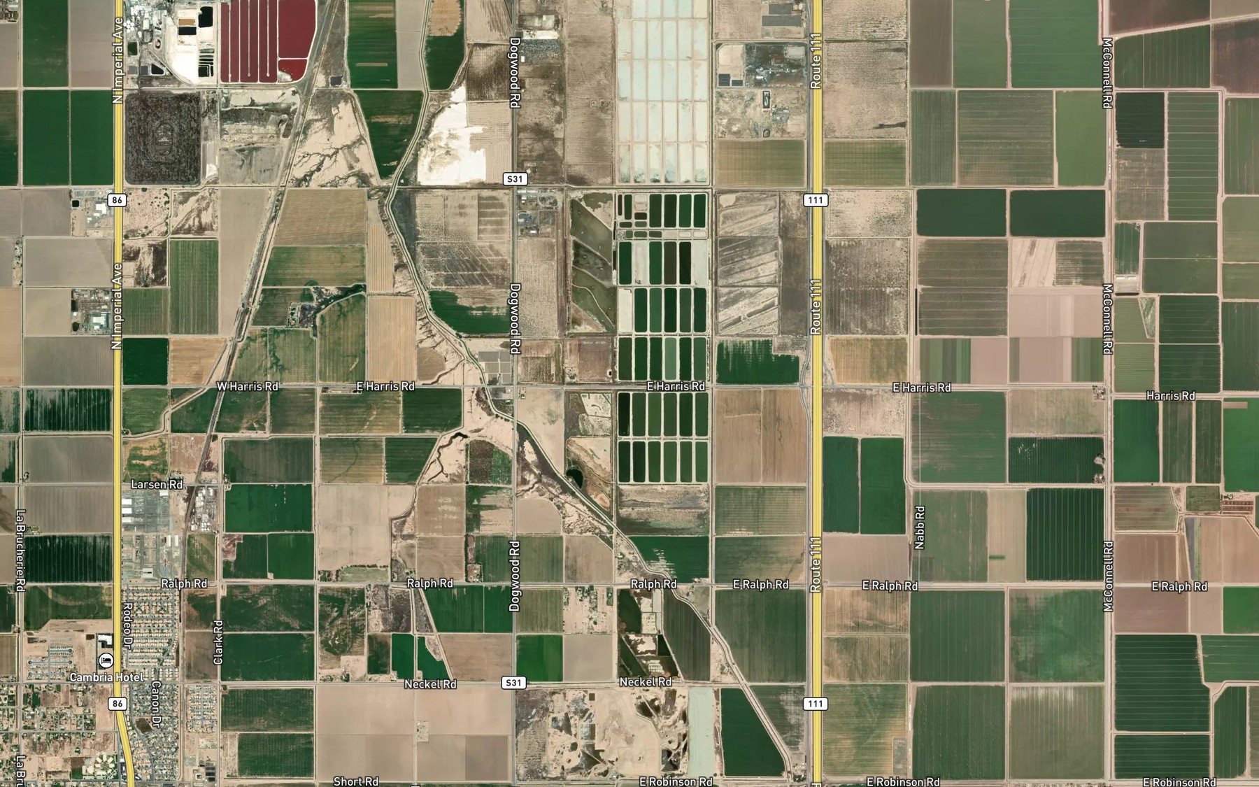 Satellite map of the Rose Drain Two