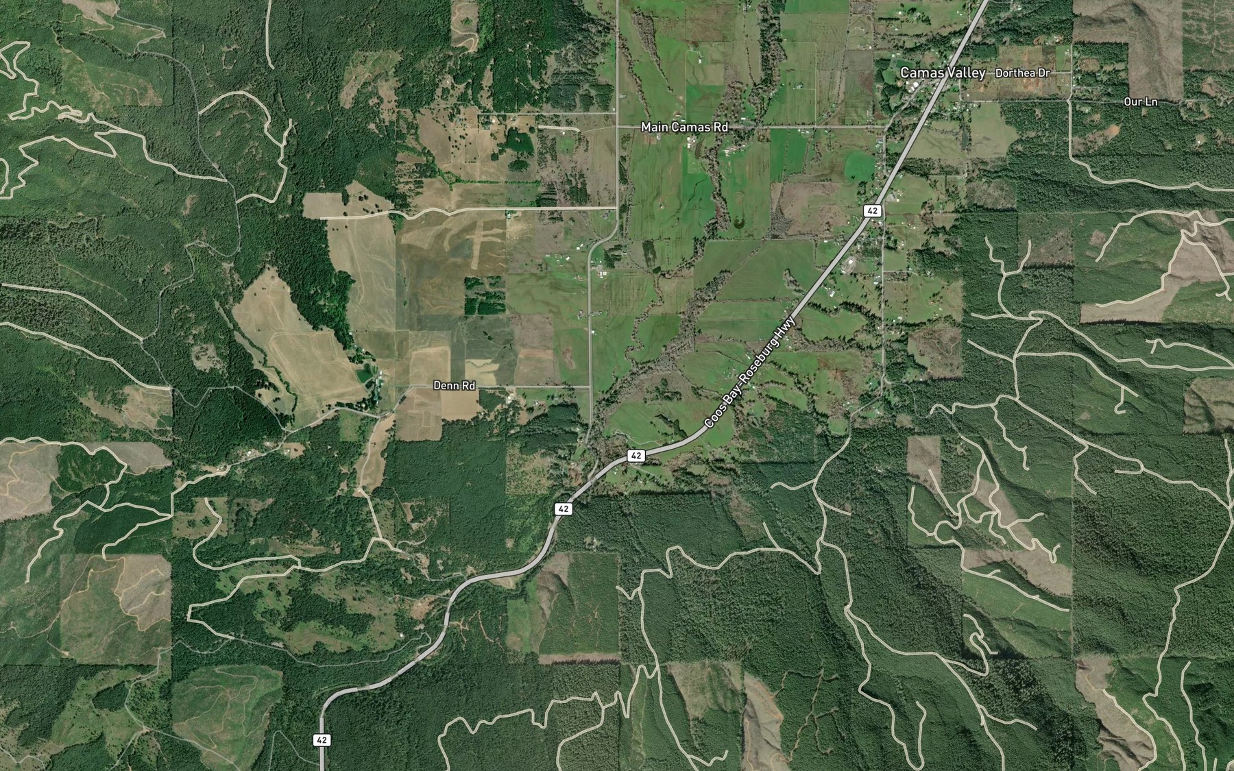 Satellite map of the Jim Belieu Creek