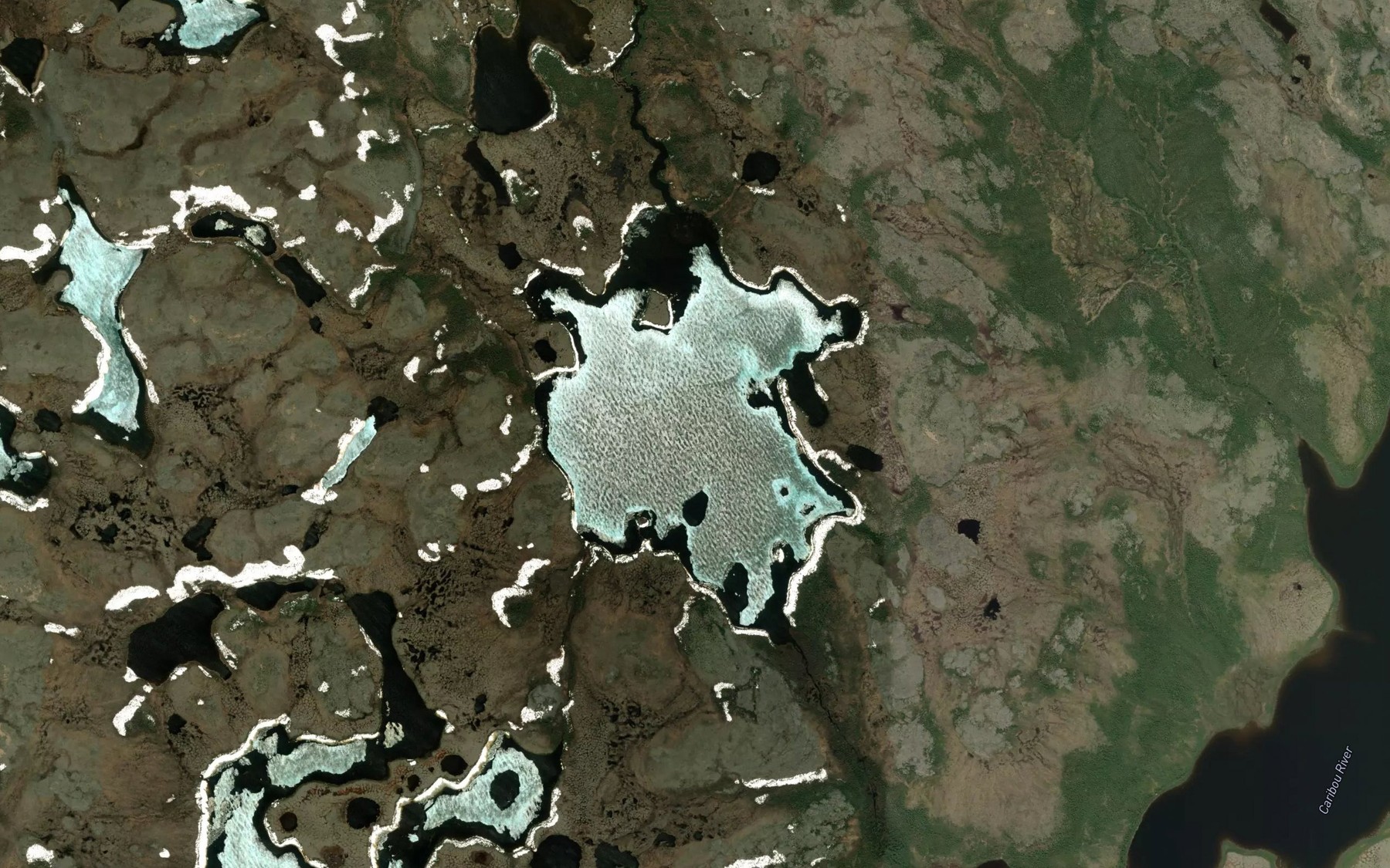 Satellite map of the Thibedeau Lake