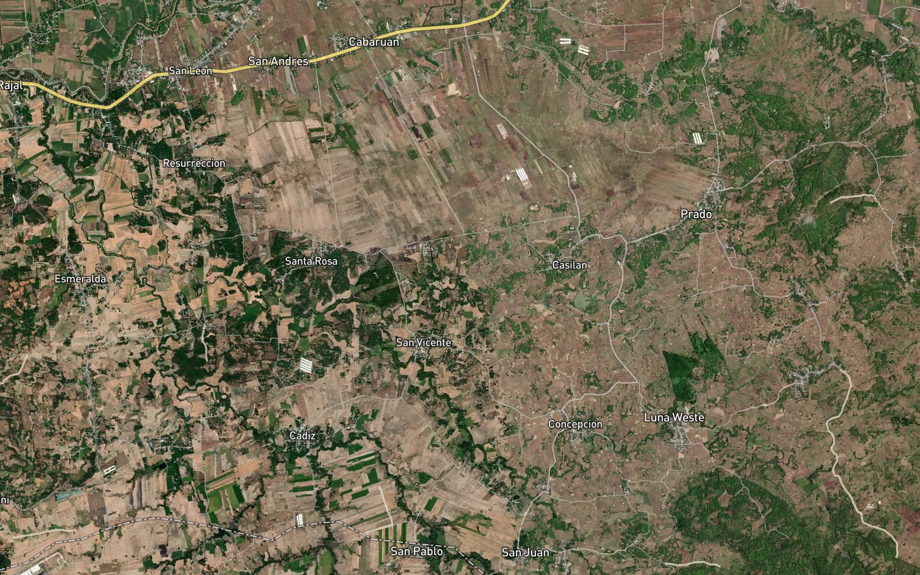 Satellite map of the Casilan River