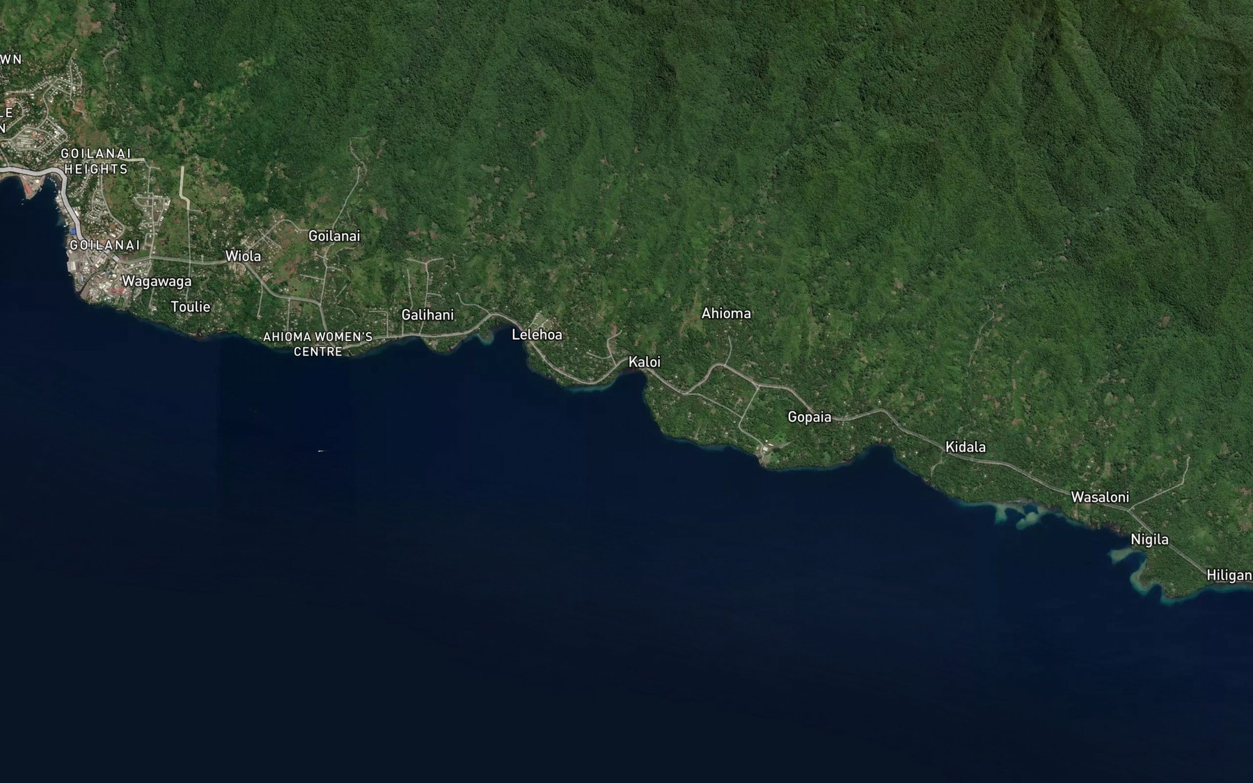 Satellite map of the Kaloi Bay