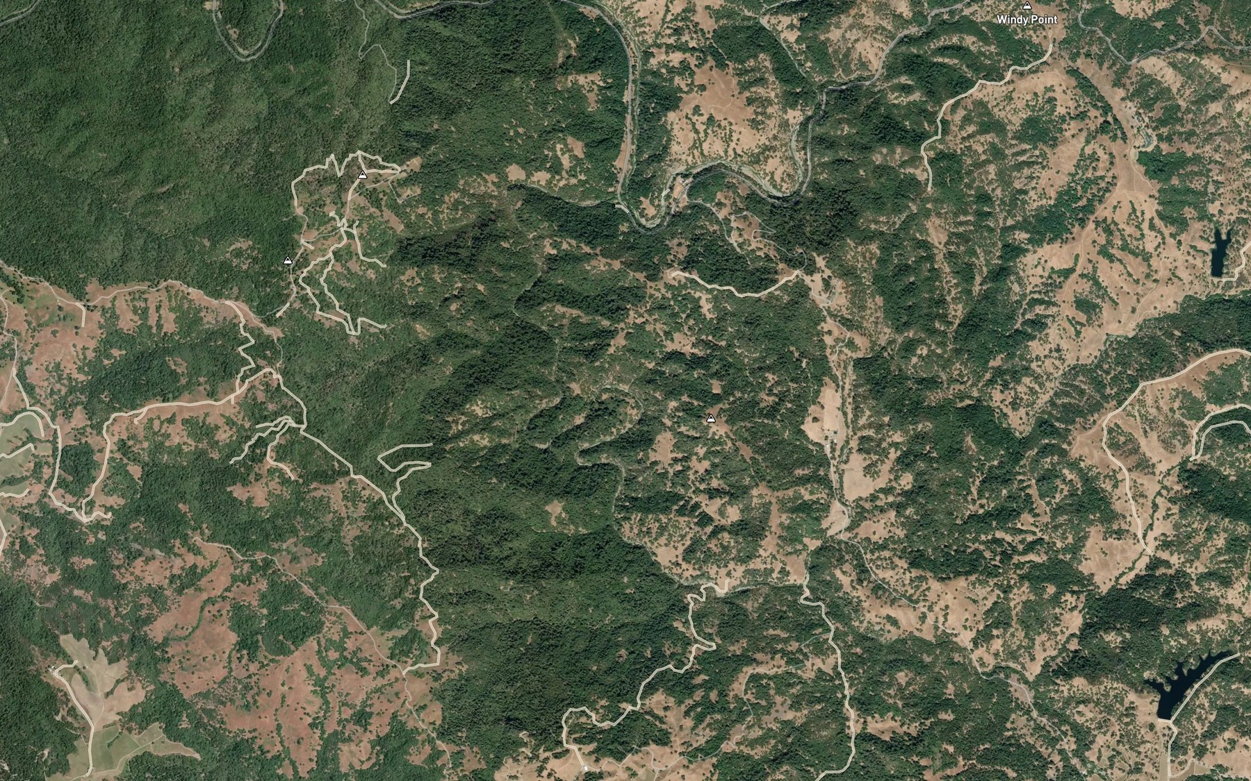 Satellite map of the Soda Spring Creek