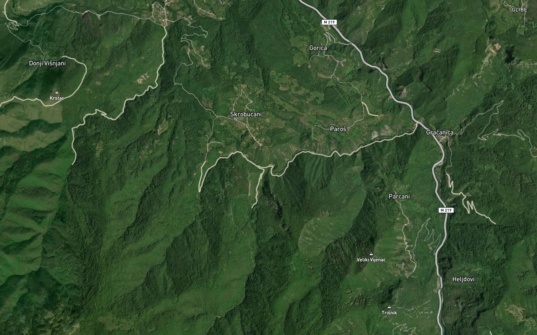 Satellite map of the Munikozin Potok