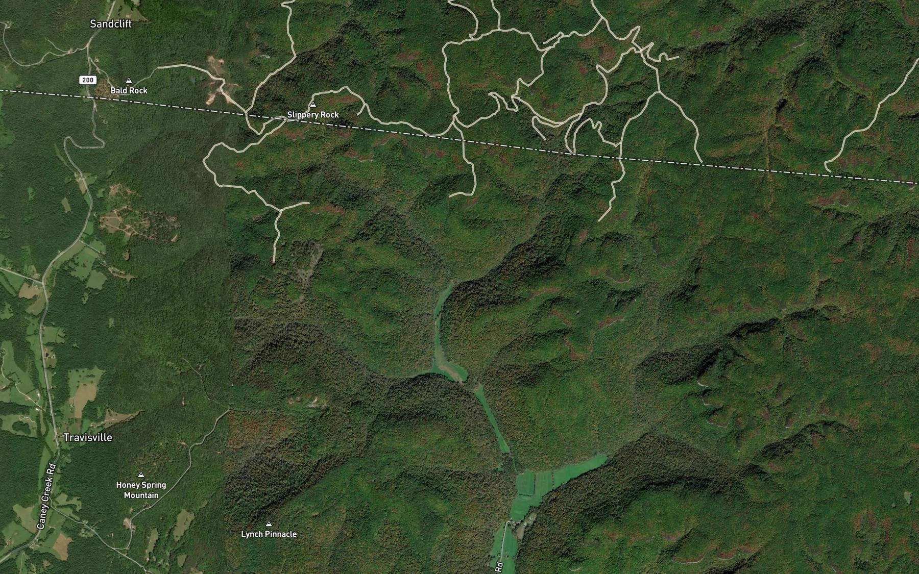 Satellite map of the Buckeye Lick Creek
